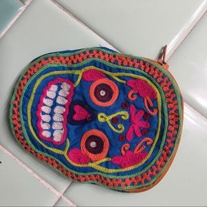 embroidered skull wallet